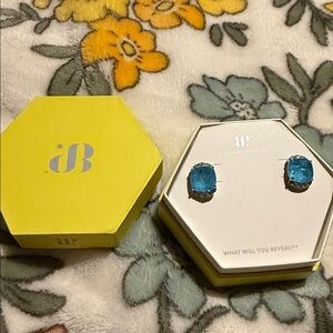 Bomb Party Empowered Diva Earrings ER48998 NEW light blue quartz  rhodium